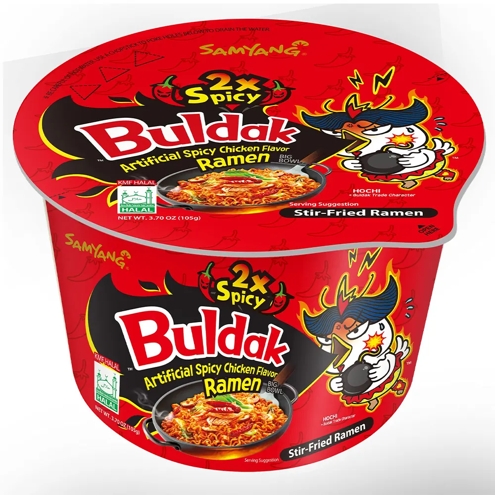 Samyang Buldak 2X Spicy Hot Chicken Flavour Ramen Noodles Big Bowl 105G