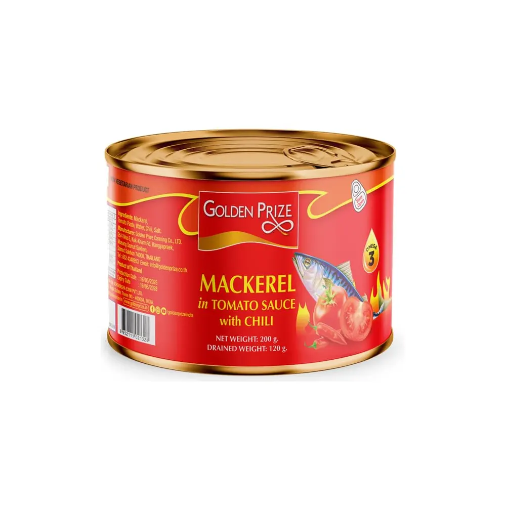Golden Prize Mackerel In Tomato Sauce With Chili 200G