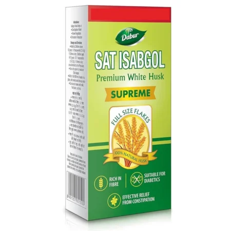 Dabur Sat Isabgol Premium White Husk Supreme Full Size Flakes 230G
