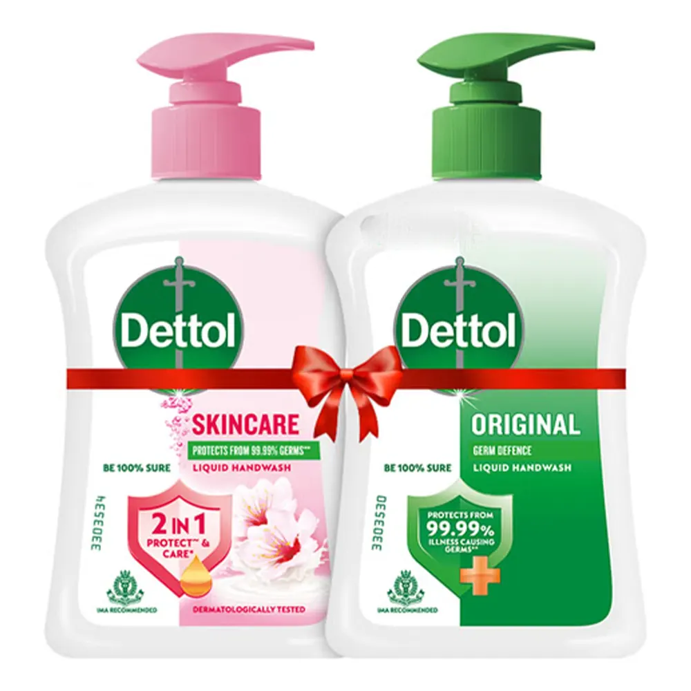 Dettol Orignal Germ Defence Liquid Handwash 210Ml+ Dettol Skincare Ph Balanced Handwash 210Ml