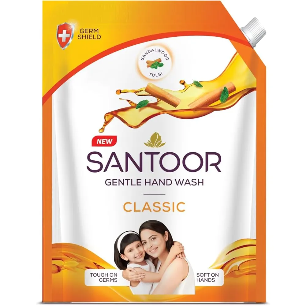 Santoor Sandalwood Tulsi For Softer Hands Gentle Hand Wash 200Ml