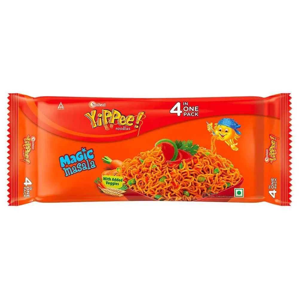 ITC SUNFEAST YIPPEE NOODLES MAGIC MASALA 4 IN 1 PACK WITH ADDED VEGGIES 280G