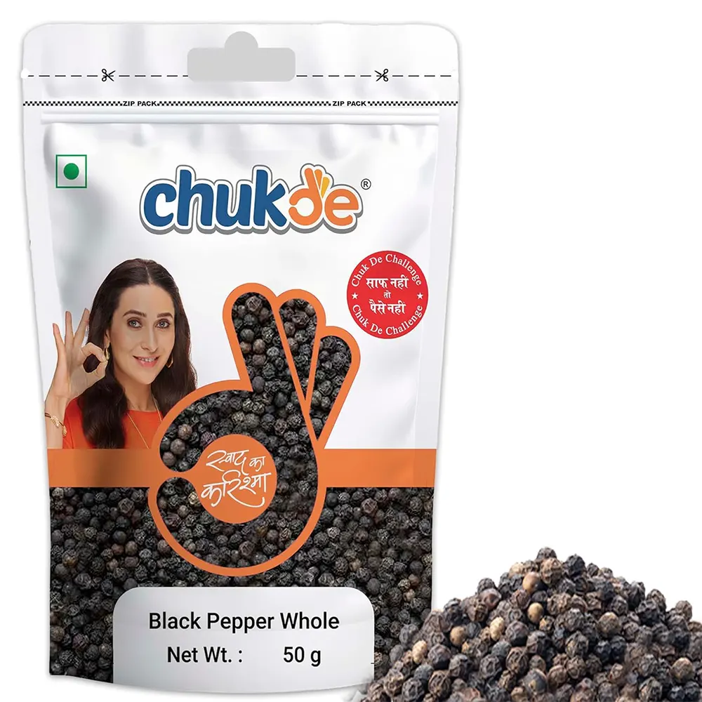 Chuk De Kali Mirch Sabut (Black Pepper Whole) 50G