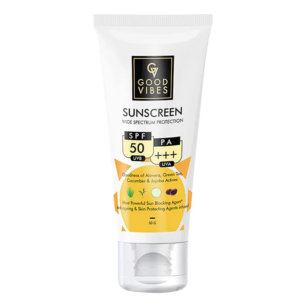 Good Vibes Sunscreen Wide Spectrum Protection Spf 50 Uvb Pa +++ Uva 50G
