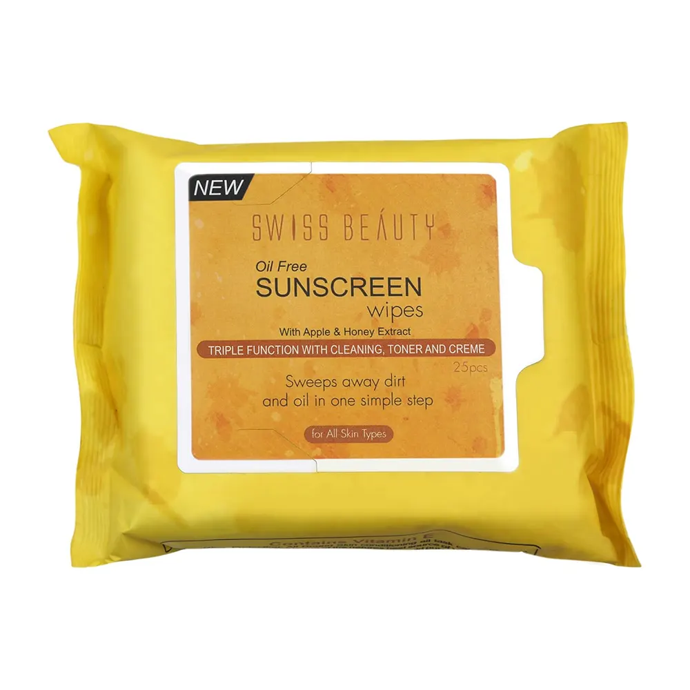 Swiss Beauty Oil Free Sunscreen Wipes With Apple & Honey Extract 25N