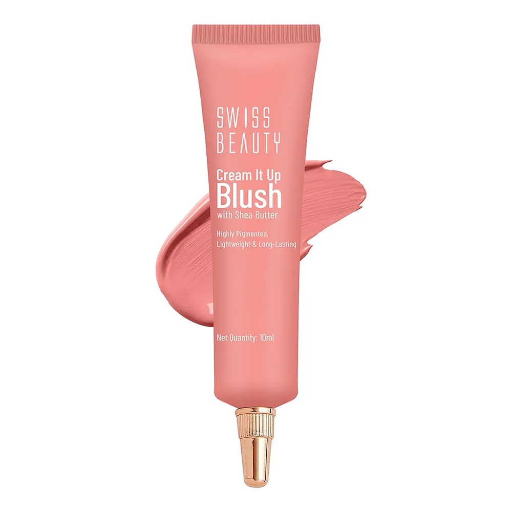 Swiss Beauty Cream It Up Blush With Shea Butter Highly Pigmented Lightweight & Long Lasting 01 Rosy Cheeks 10G