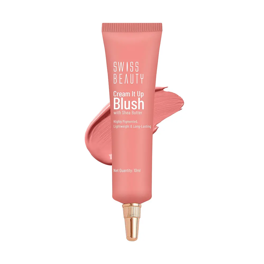 Swiss Beauty Cream It Up Blush With Shea Butter Highly Pigmented Lightweight & Long Lasting 03 Cheeky Peach 10G