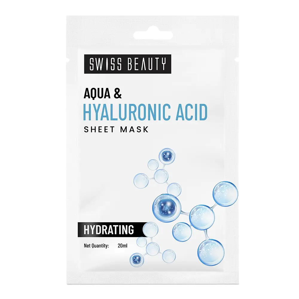 Swiss Beauty Aqua & Hyaluronic Acid Sheet Mask Hydrating 20Ml