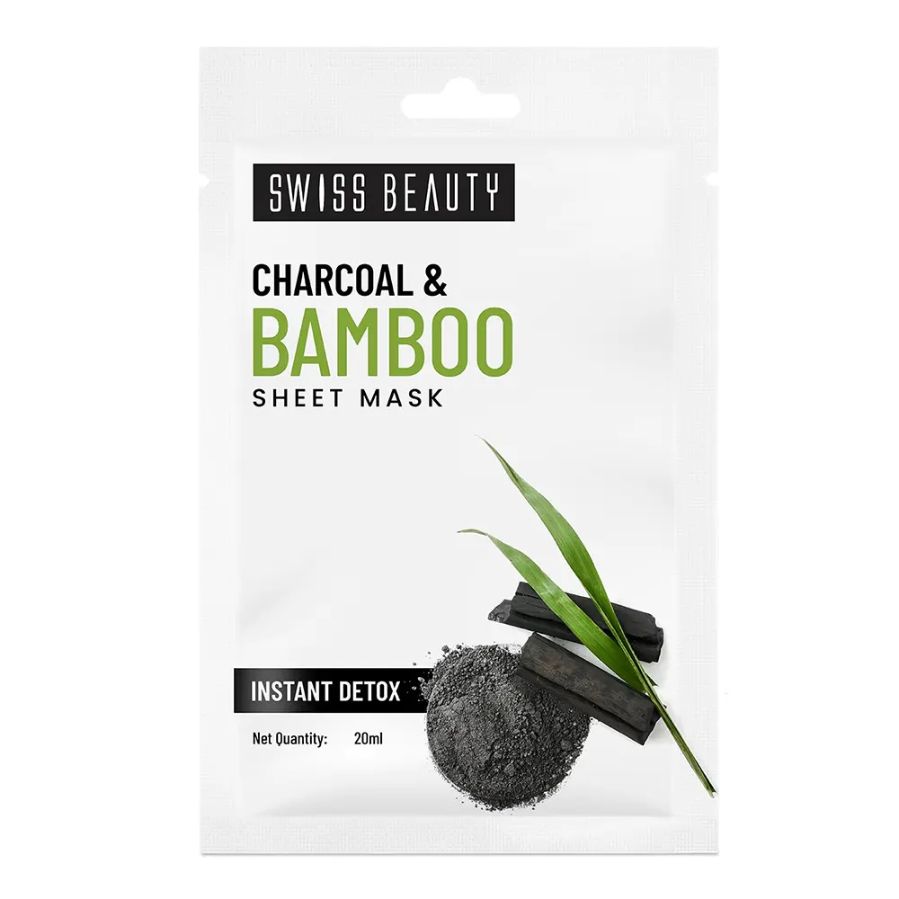 Swiss Beauty Charcoal & Bamboo Sheet Mask Instant Detox 20Ml