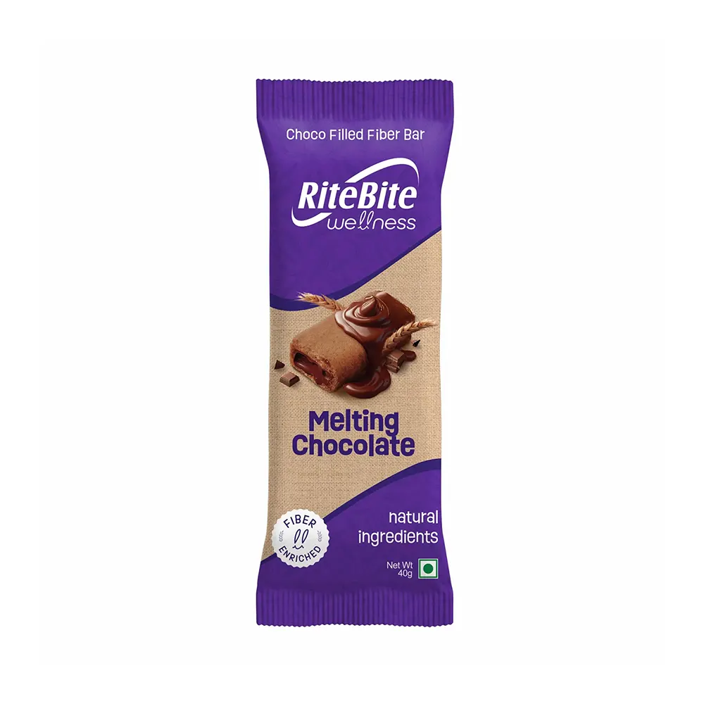 Rite Bite Wellness Melting Chocolate Choco Filled Fiber Bar 40G