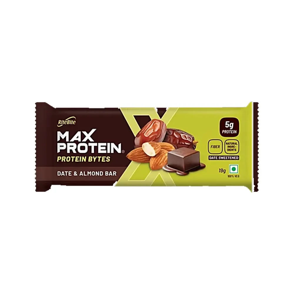 Rite Bite Max Protein Active Date & Almond Bar 75G
