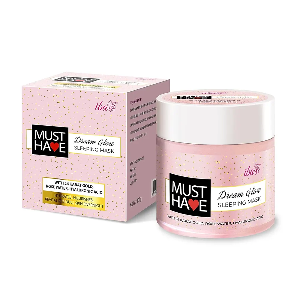Iba Must Have Dream Glow Sleeping Mask Wiyh 24 Karat Gold Rose Water Hyaluronic Acid 100G