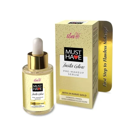 Iba Must Have Insta Glow Pre Makeup Serum With 24 Karat Gold Hydrates Primes Gives Luminous Glass Glow 30Ml