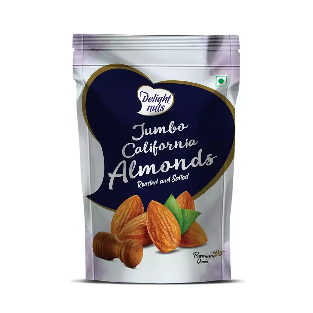 Delight Nuts Jumbo California Almonds Roasted And Salted 150G