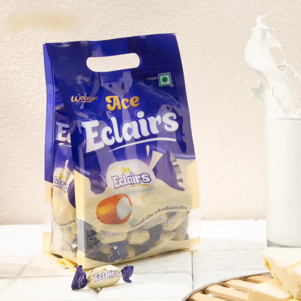 Wobniar Ace Eclairs Caramel Toffee With Milk Centre Filling 1Kg
