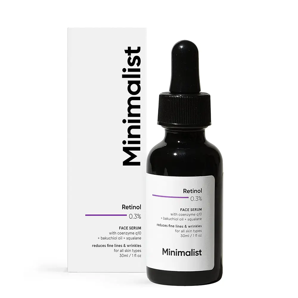 Minimalist Skin Science Retinol 0.3% Face Serum Reduces Fine Lines & Wrinkles For All Skin Types 30Ml