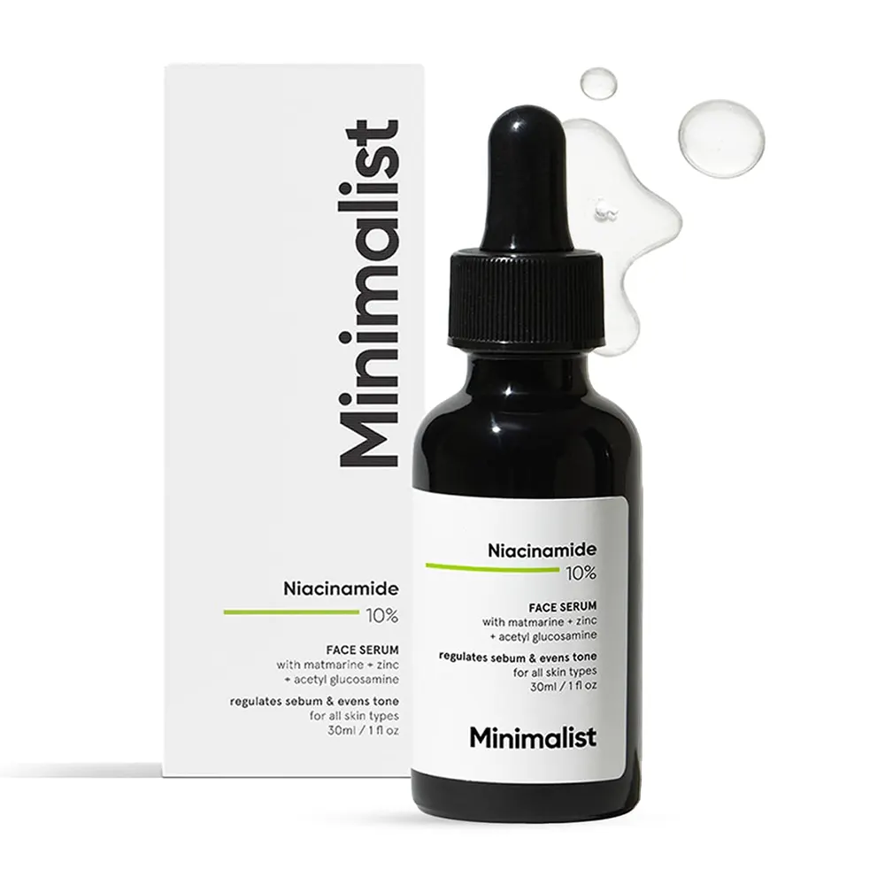 Minimalist Skin Science Niacinamide 10% Face Serum Regulates Sebum & Evens Tone For Acne Prone And Oily Skin 60Ml