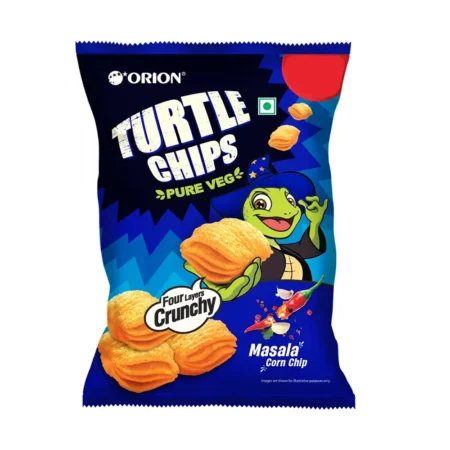 Orion Turtle Chips Pure Veg Four Layers Crunchy Masala Corn Chip 22G