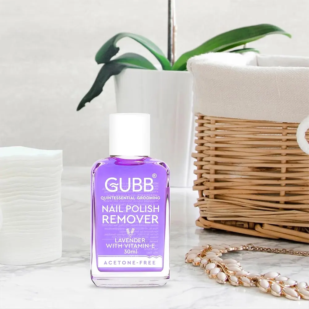 Gubb Quintessential Grooming Nail Polish Remover Lavender With Vitamin- E Acetone Free 30Ml 1N