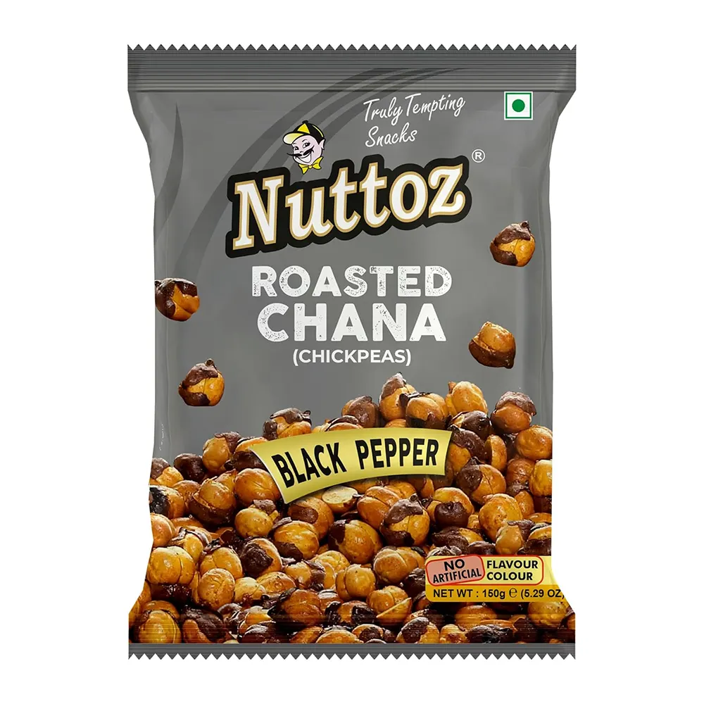 Nuttoz Roasted Chana (Chickpeas) Black Pepper 150G