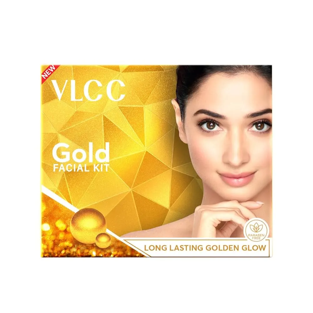 Vlcc Gold Facial Kit Long Lasting Golden Glow Paraben Free 60G