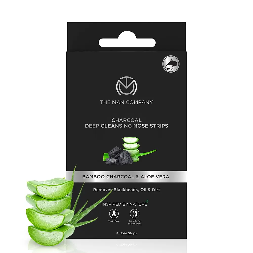 The Man Company Bamboo Charcoal Aloe Vera Deep Cleansing Nose Strip