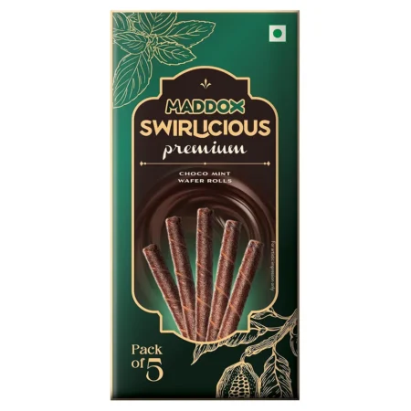 Maddox Swirlicious Premium Choco Mint Wafer Rolls 62.5G