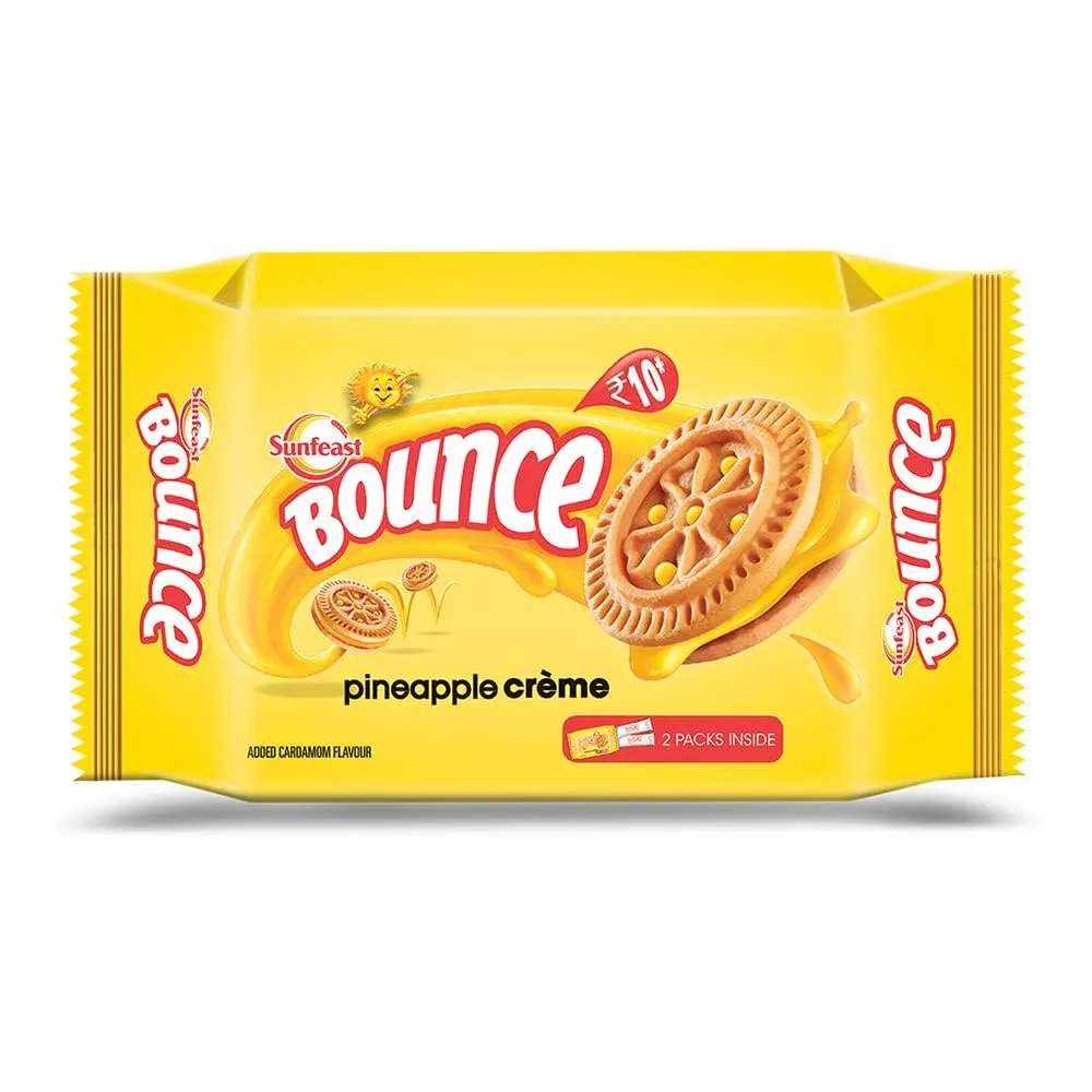 Itc Sunfeast Bounce Pineapple Creme Pineapple Flavoured 69.6G