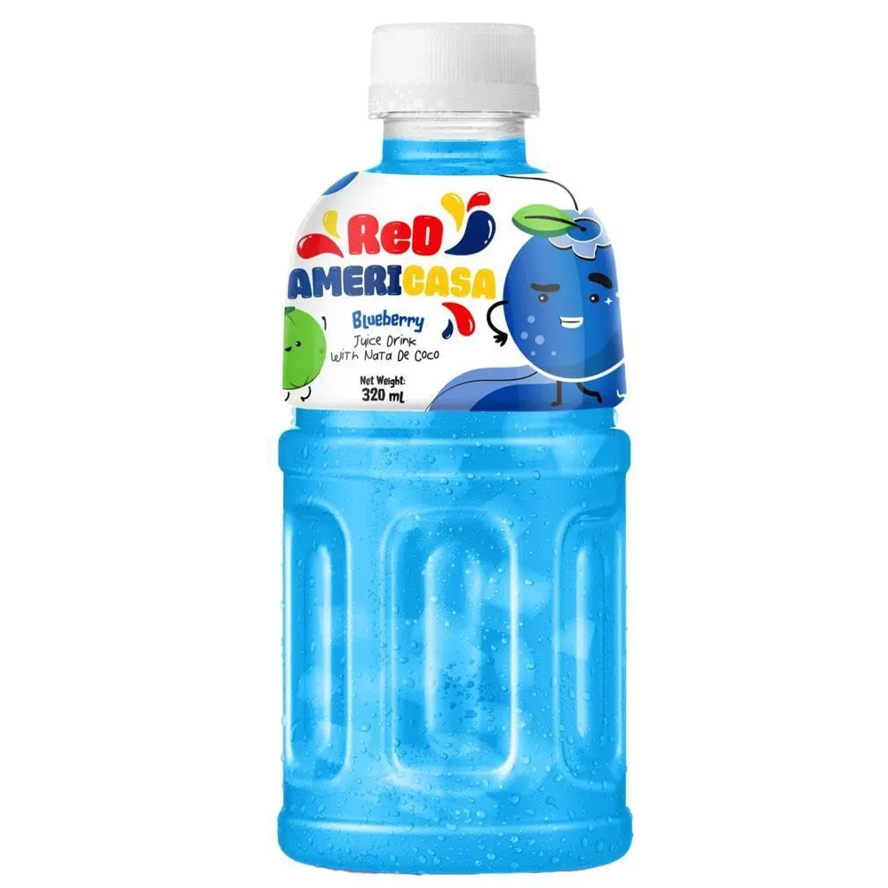 Red Americasa Bluberry Juice Drink With Nata De Coco 320Ml