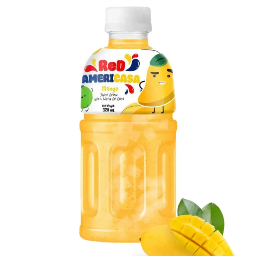 Red Americasa Mango Juice Drink With Nata De Coco 320Ml