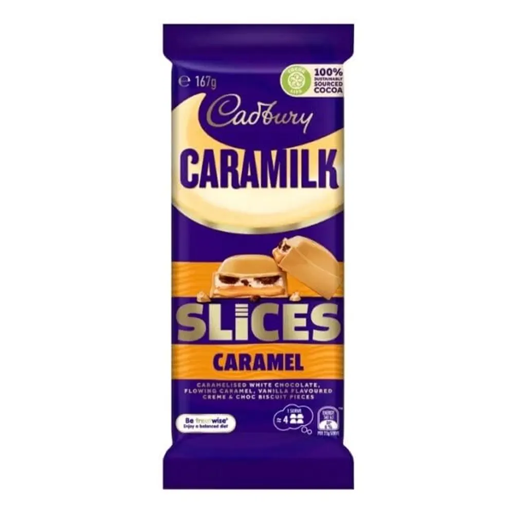 Cadbury Caramilk Slices Caramel Chocolate 167G