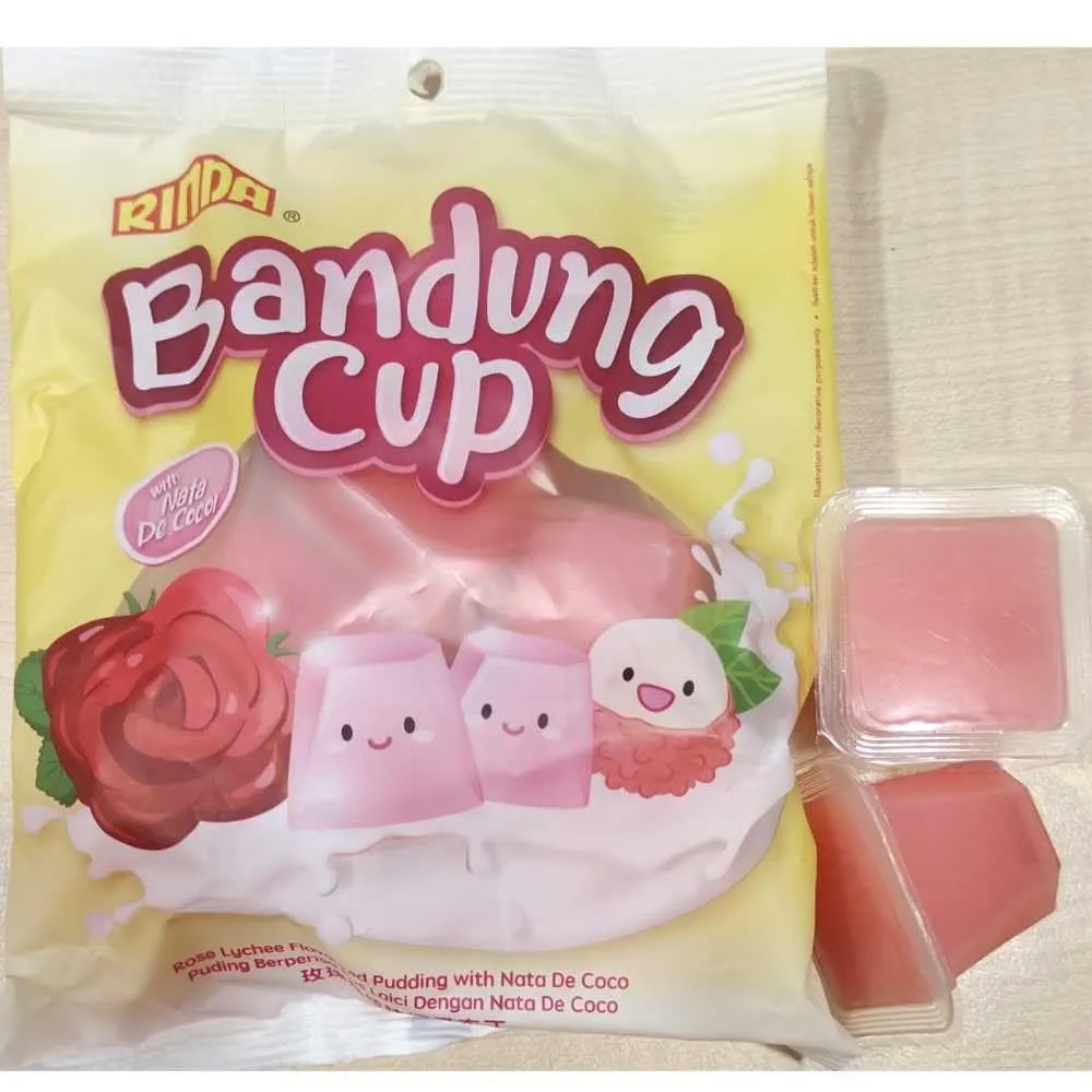 Rinda Bandung Cup Rose Lychee Flavoured Pudding With Nata De Coco 6Cups X 35G