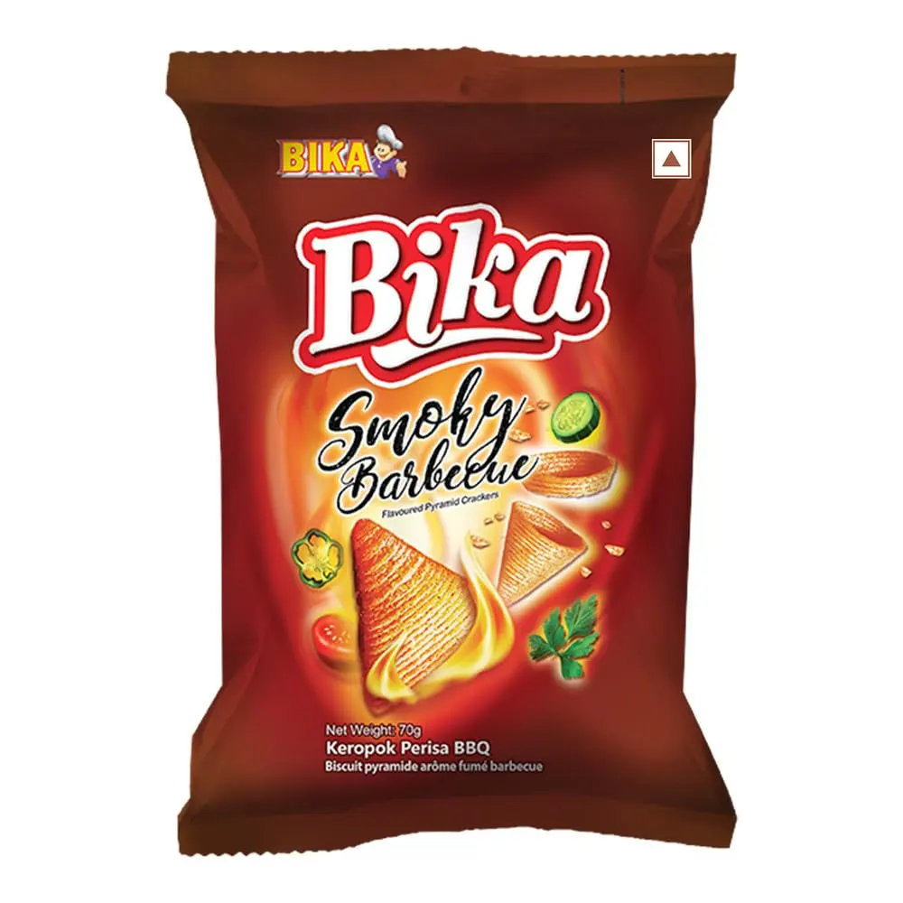 Bika Smoky Barbeque Flavoured Pyramid Crackers 70G