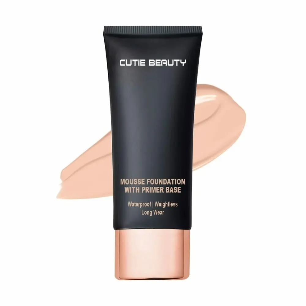 Cutie Beauty Mousse Foundation With Primer Base Waterproof 01 Whte Ivory Cb-Fd602 30Ml