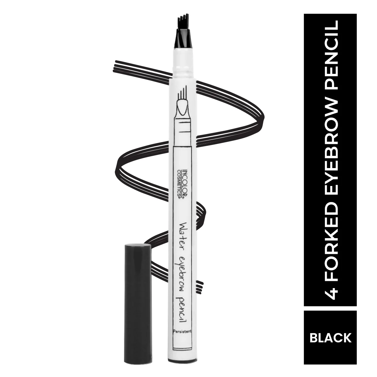 Incolor Cosmetics Water Eyebrow Pencil Black 1N