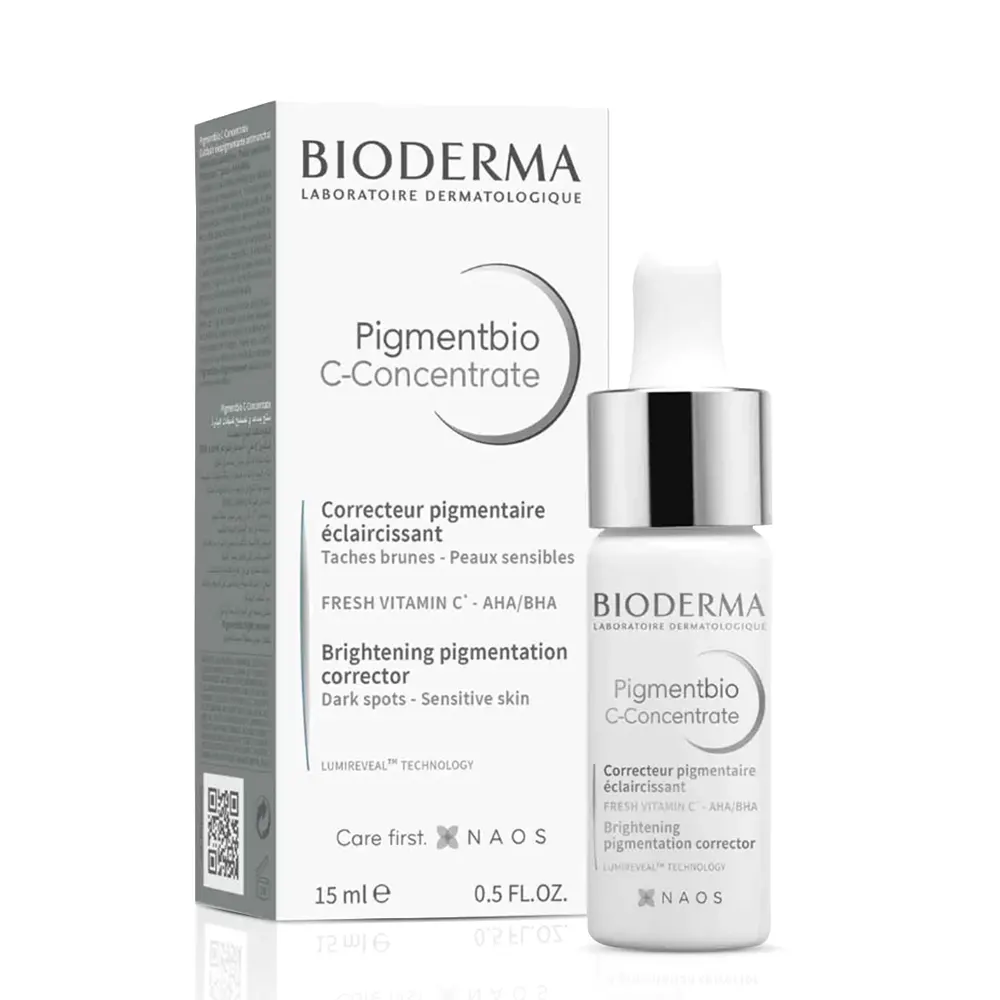 Bioderma Laboratoire Dermatologique Pigmentbio C-Concentrate Fresh Vitamin C-Aha/Bha Brightenin Corrector Dark Spots- Sensitive Skin 15 Ml