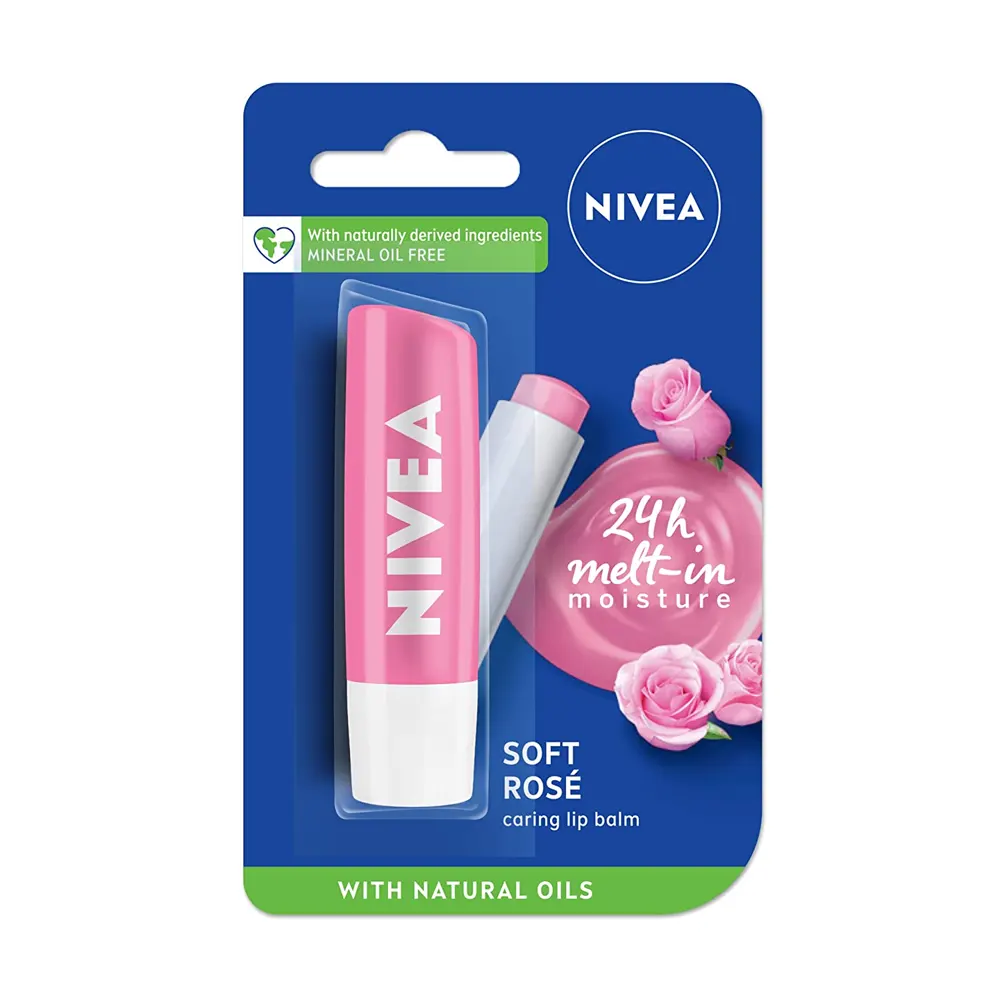 Nivea Soft Rose And Cherry Shine Caring Lip Balm 4.8G