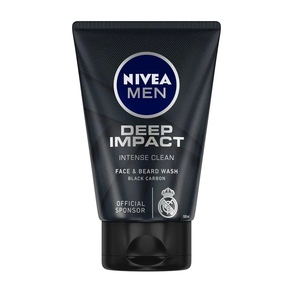 Nivea Men Deep Impact Intense Clean Face And Beard Wash Black Carbon 100G
