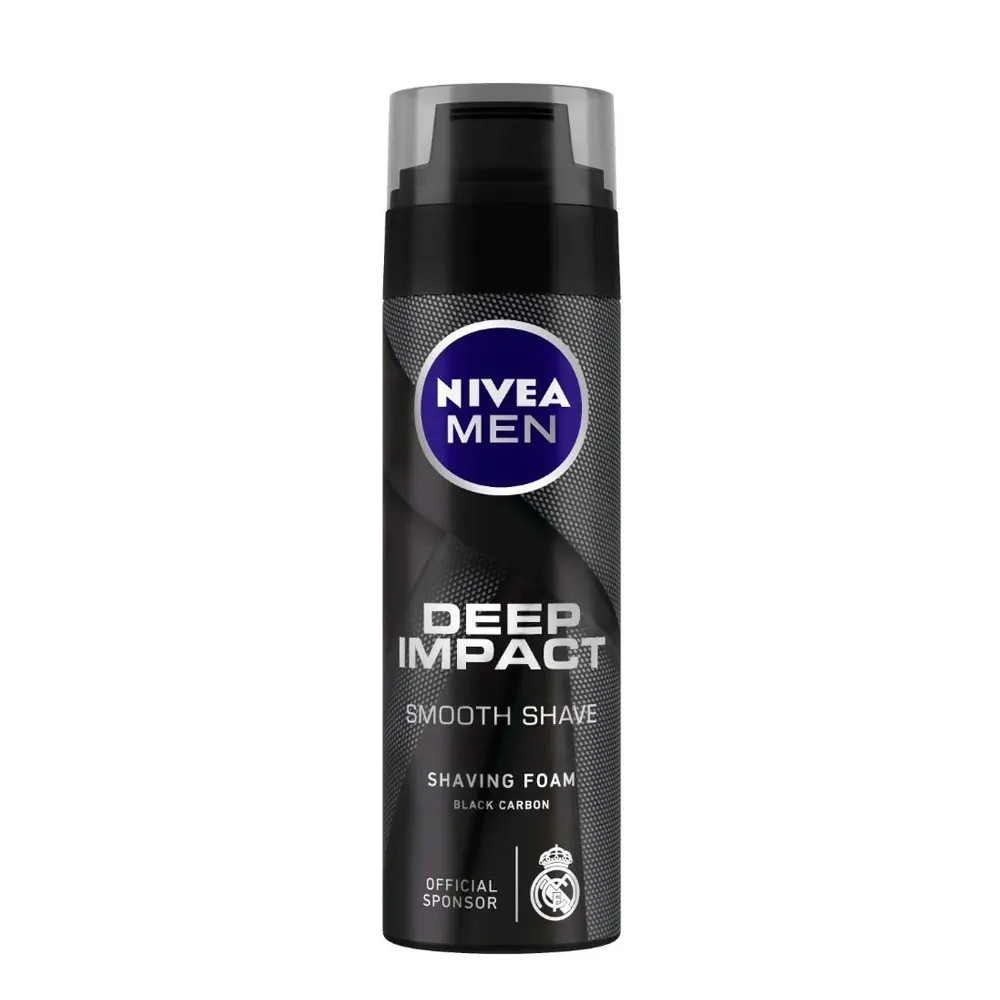 Nivea Men Deep Impact Smooth Shave Shaving Foam Black Carbon 200Ml