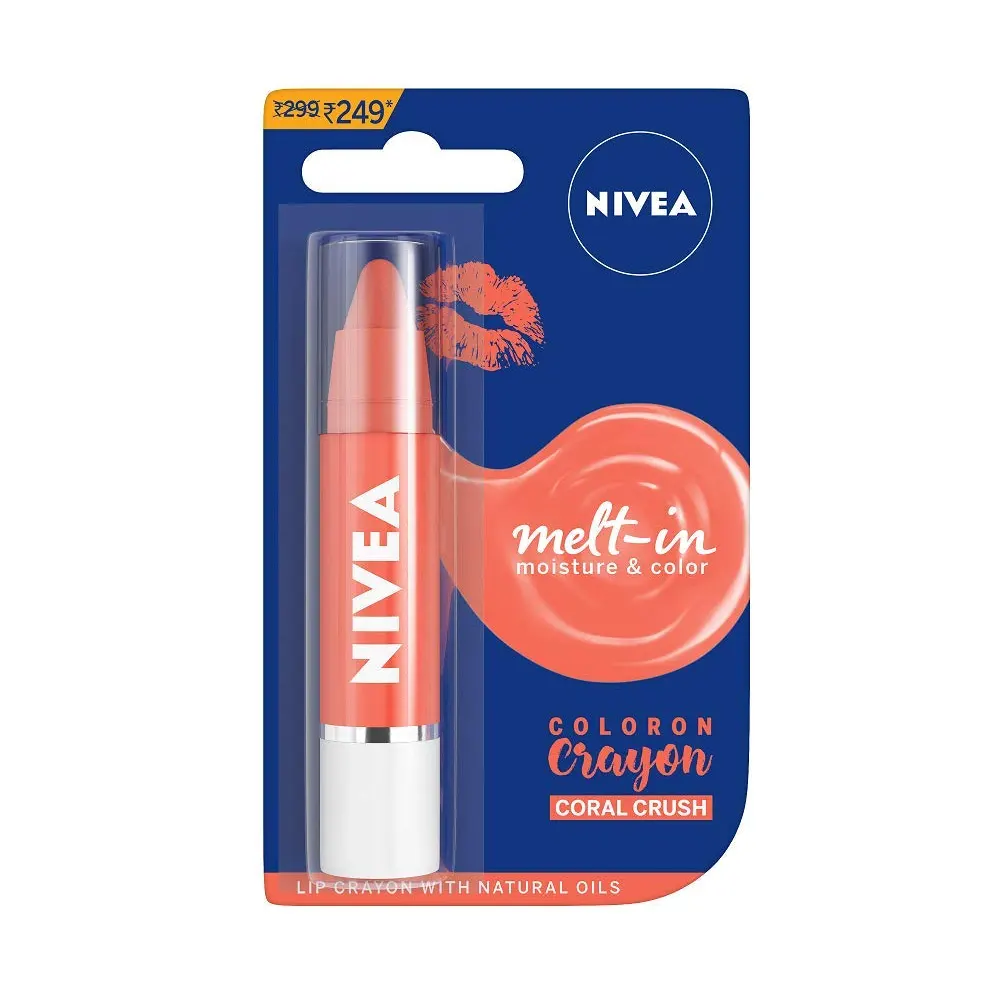 Nivea Coloron Lip Crayon Coral Crush 3G