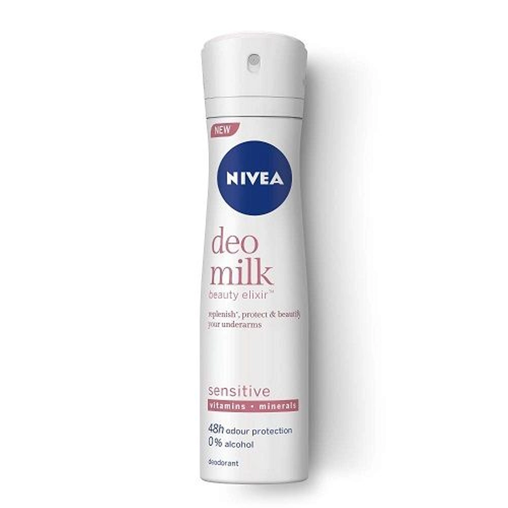 Nivea Deo Milk Beauty Elixir Sensitive Vitamins Minerals 150Ml