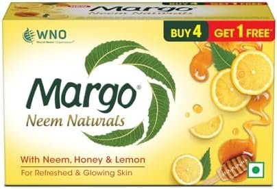 Jyothy Labs Margo Neem Naturals With Neem, Honey & Lemon Bathing Bar  5U X 40G