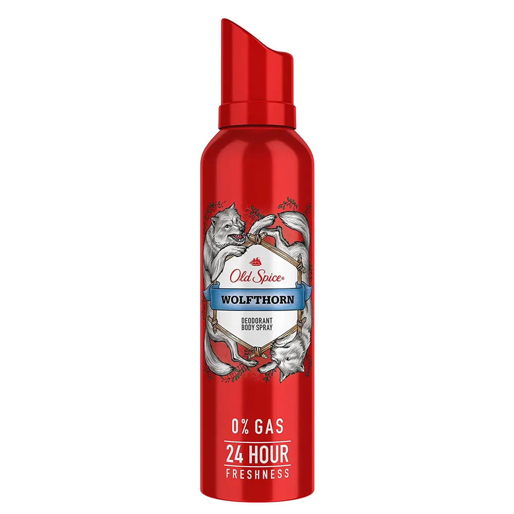 Old Spice Wolfthorn Deodorant Body Spray 0% Gas 24 Hour Freshness 140Ml