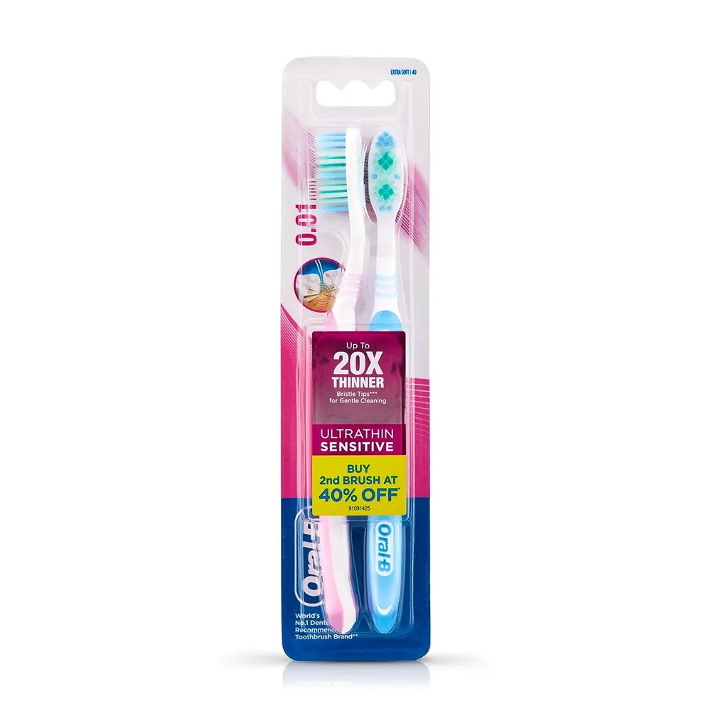 Oral-B Ultrathin Sensitive Up To 20X Thinner Bristles Tips Toothbrush 2N