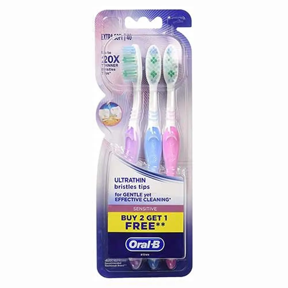 Oral-B Ultrathin Sensitive Up To 20X Thinner Bristles Tips Toothbrush 3N