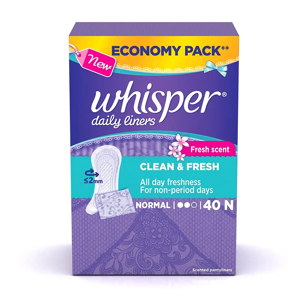 Whisper Daily Liners Fresh Scent Clean And Fresh Normal 2Mm 40N