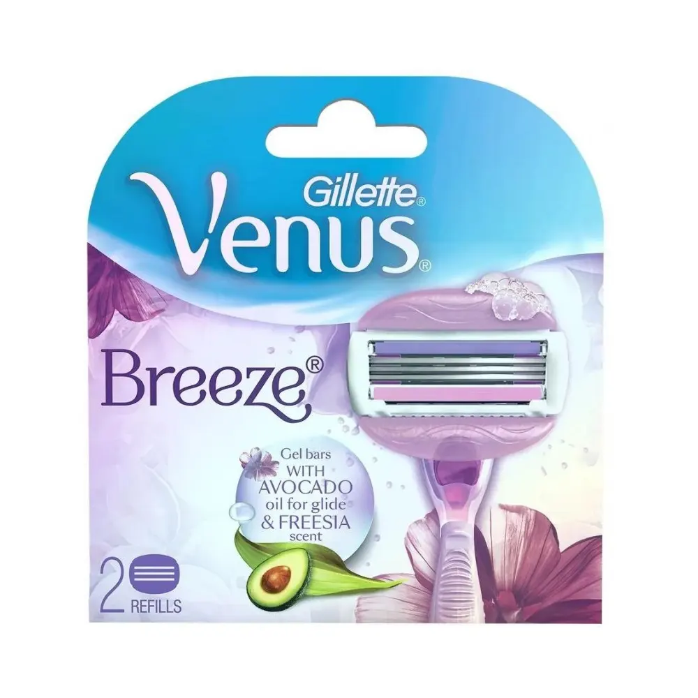 Gillette Venus Breeze Gel Bars With Avocado Oil For Glide And Freesia Scent 2N
