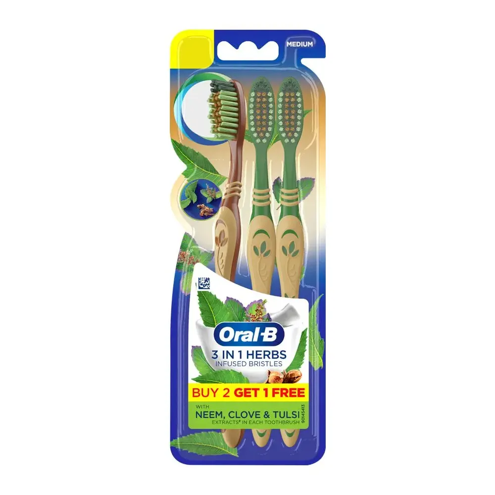 Oral-B 3 In 1 Herbs Infused Bristles Medium 3N