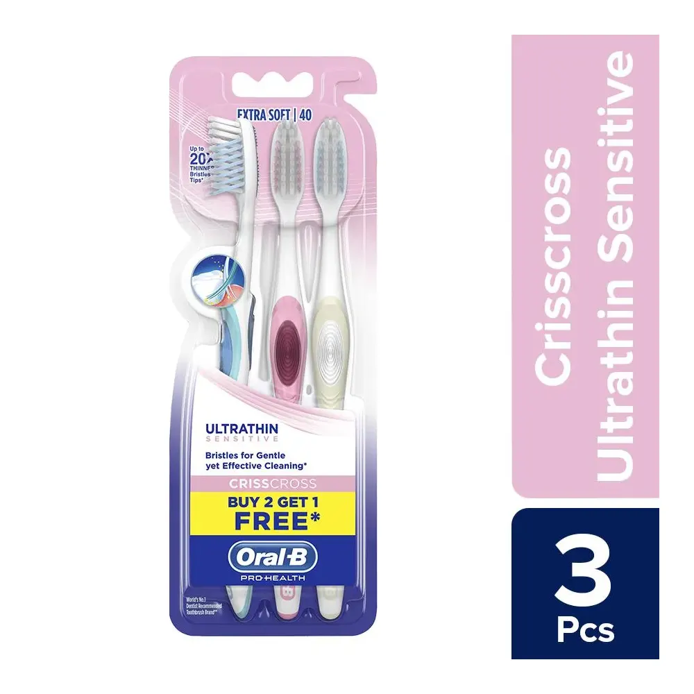 Oral-B Criss Cross Sensitive Ultrathin Extra Soft Toothbrush B2G1 3N