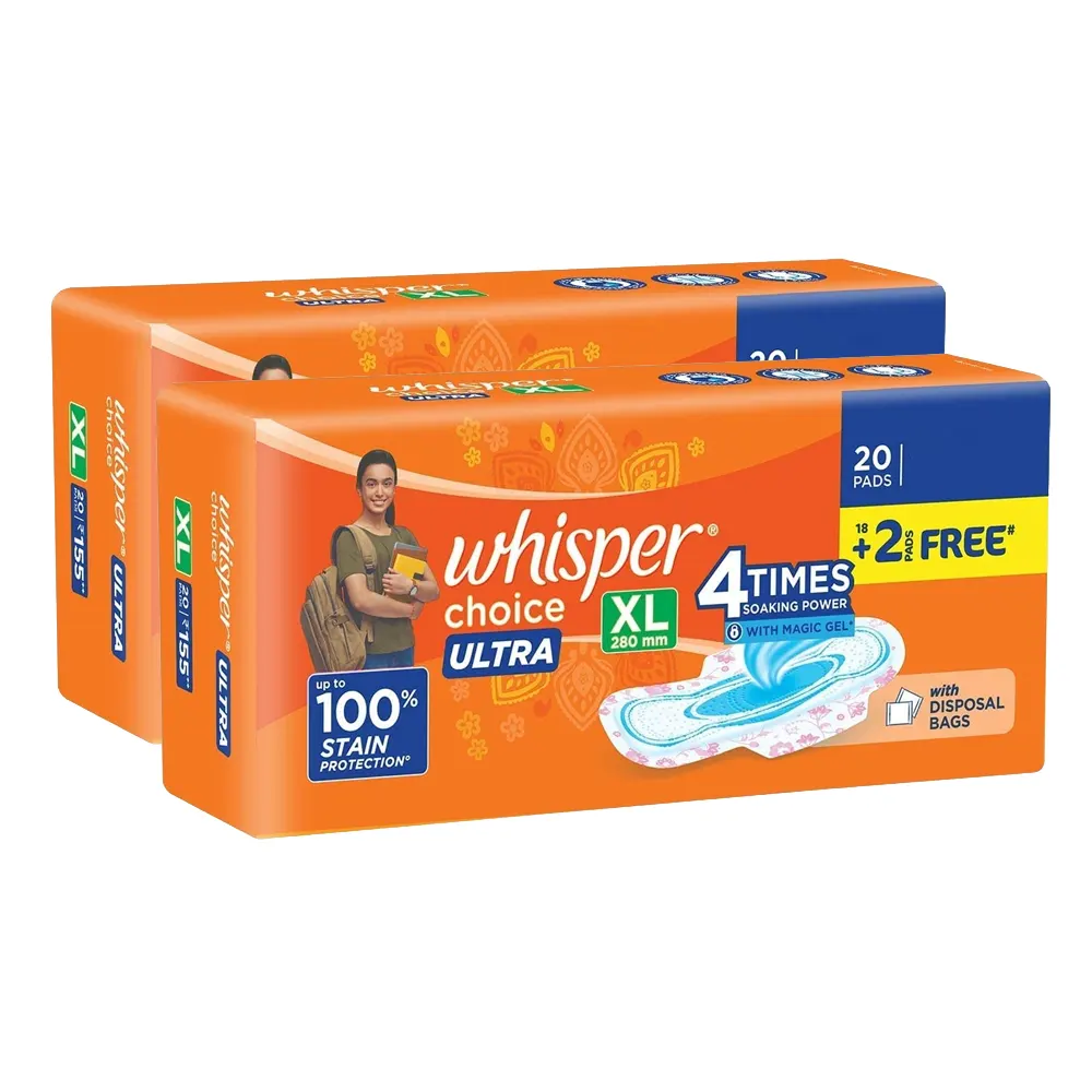 Whisper Choice Ultra 100% Stain Proection Liquid Lock Magic Gel Xl With Wings 20N20N+2Nf
